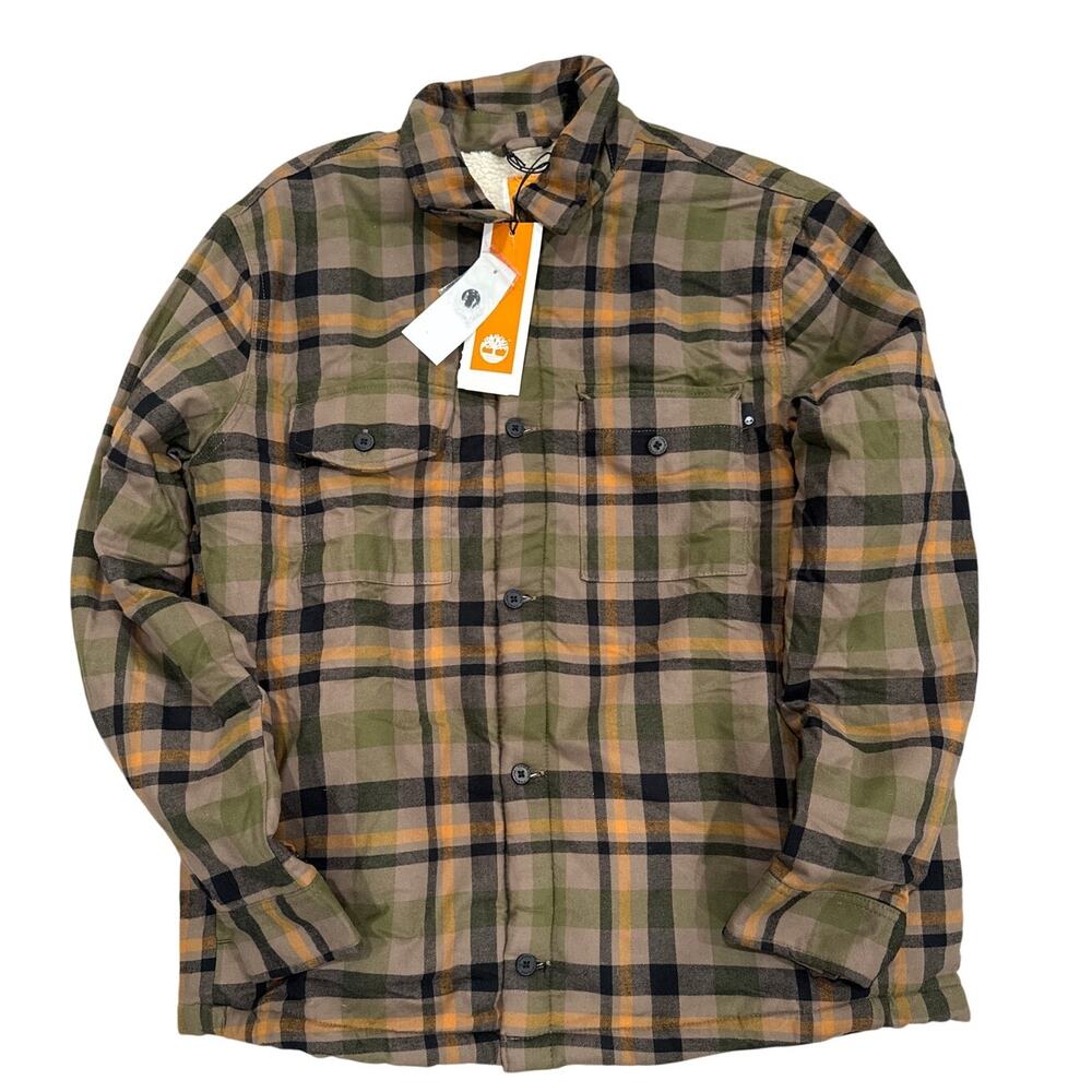 Timberland Men's Tartan Flannel Jacket with Sherpa Lining - Size: Small